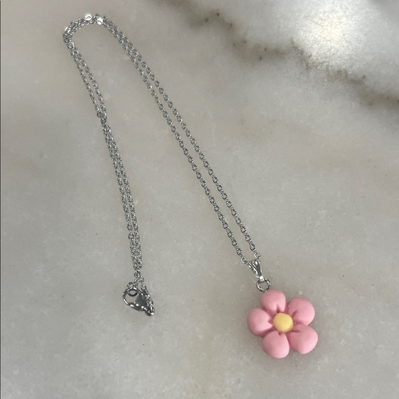 Pink Flower Pendant Necklace - Picture 4 of 4